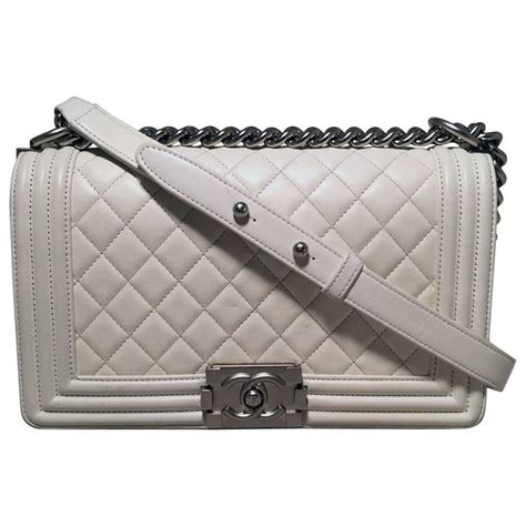 chanel pearl boy bag white|chanel small quilted bag.